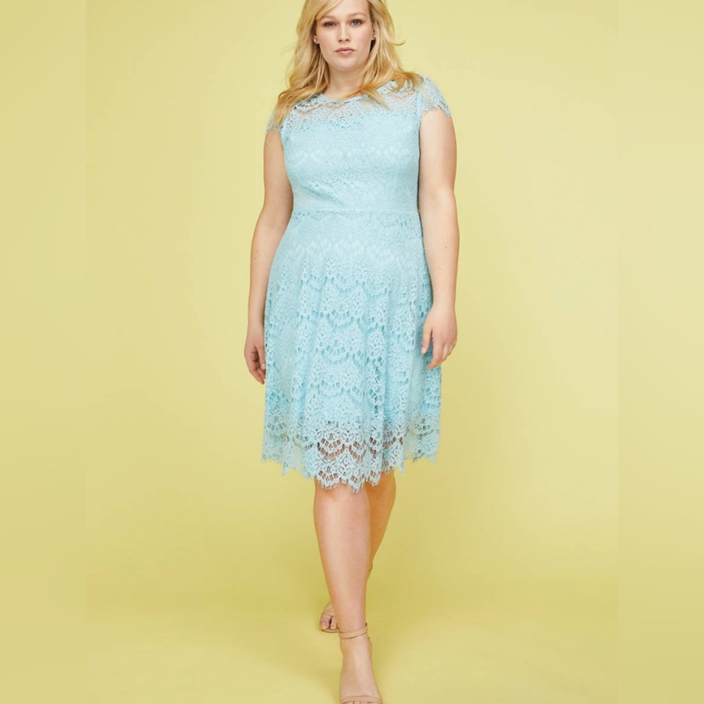 Lane Bryant Light Blue Lace Dress